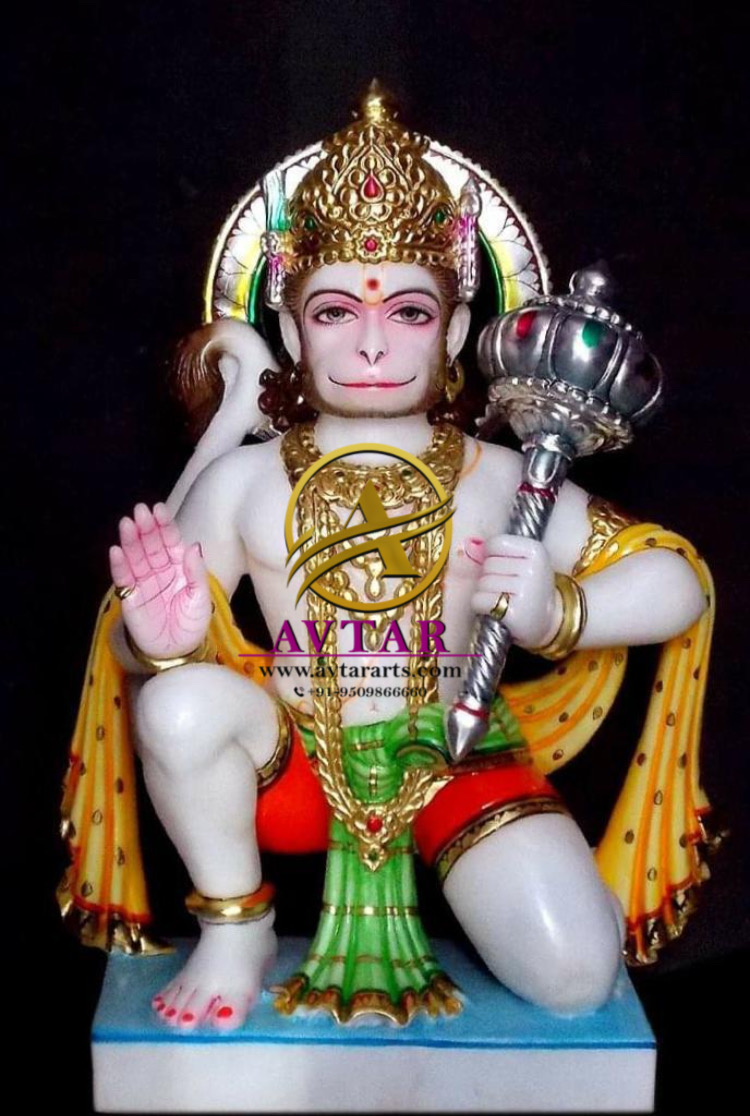 Hanuman Sitting Statue in Ashirwad Mudra